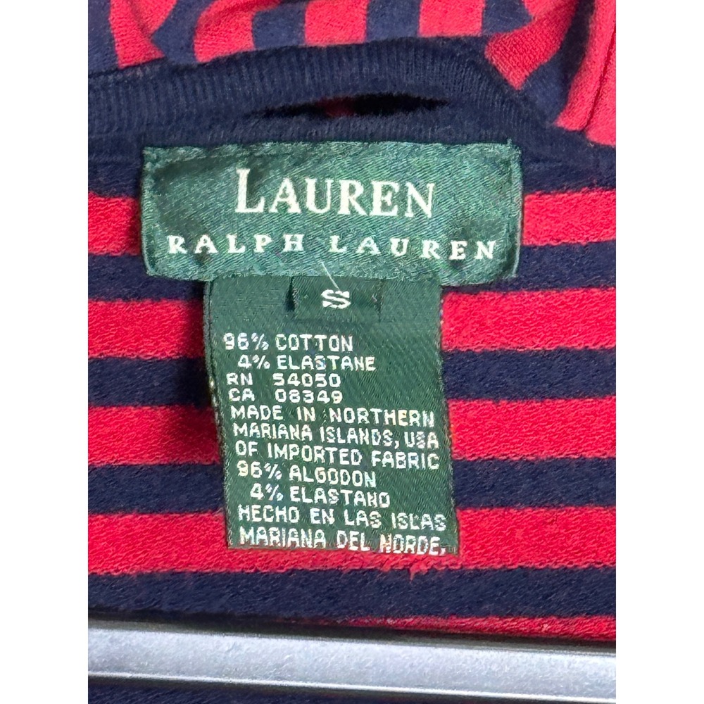 Lauren Ralph Lauren Striped Full Zip Hoodie Red Navy Blue‎ Nautical Women Small - Picture 3 of 4